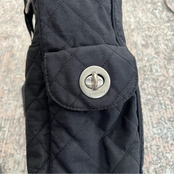Baggallini Black Quilted Florence Tote Bag travel work pockets - Picture 5 of 15
